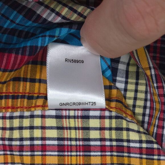 Roundtree and Yorke Button Up Shirt‎ Mens Medium Short Sleeve Colorful Plaid - Picture 7 of 15